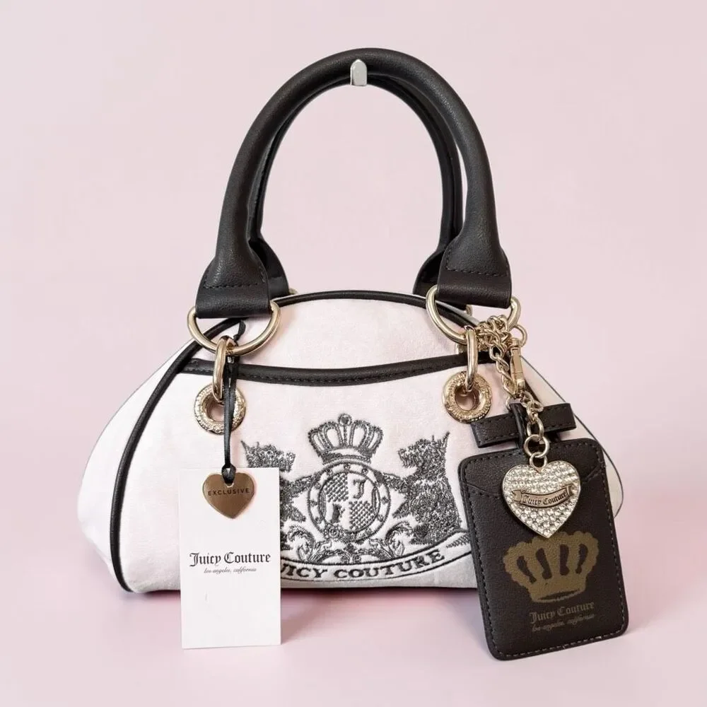 Juicy Couture Pale Pink Brown Classic Scottie Dog Satchel Handbag
